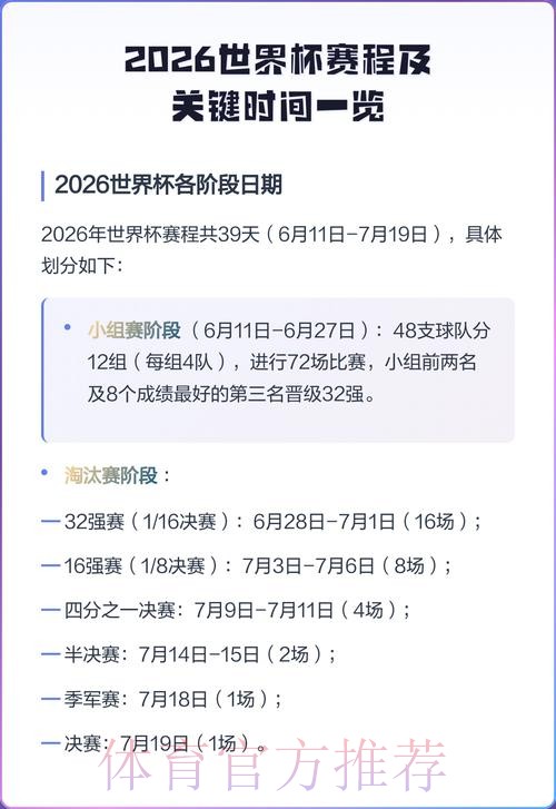 2026世界杯每日赛程完整版最新时间表在哪里看 2026世界杯每日赛程完整版最新时间表在哪里看